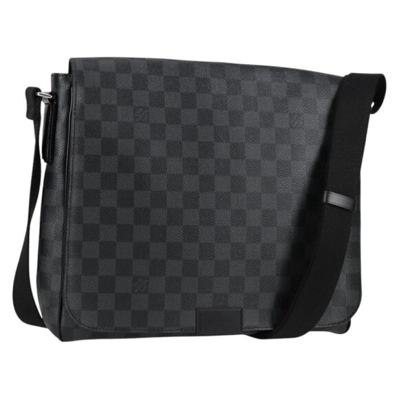 LOUIS VUITTON Damier Graphite District MM Shoulder Bag N41272 LV Auth 134210V - Picture 1 of 16